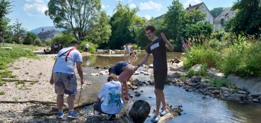 Schüler am Fluss