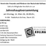 Einladung Jahreshauptversammlung Förderverein